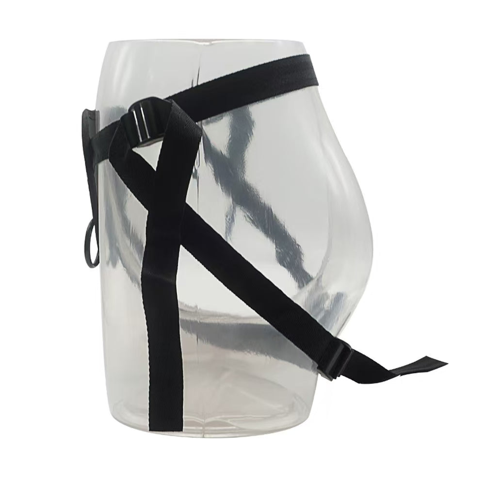 Leopard Print Removable Three Ring Strap On Harness