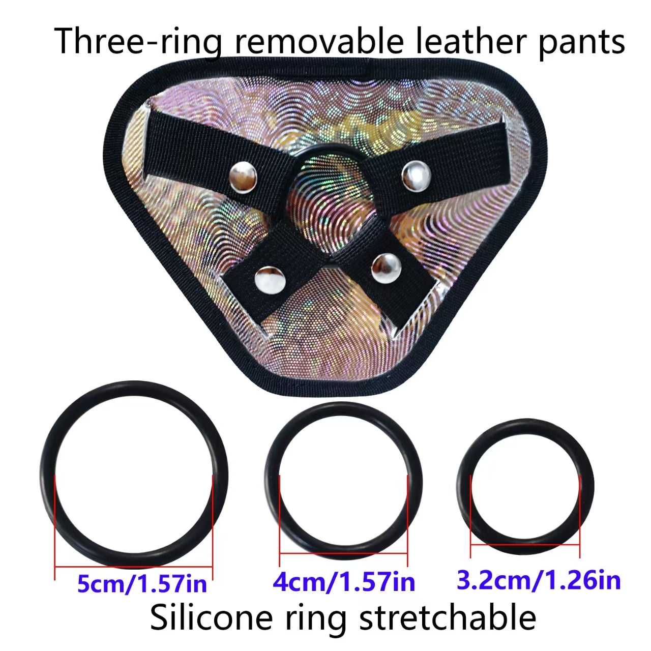 Flashing Three Rings Are Detachable Strap On Harness