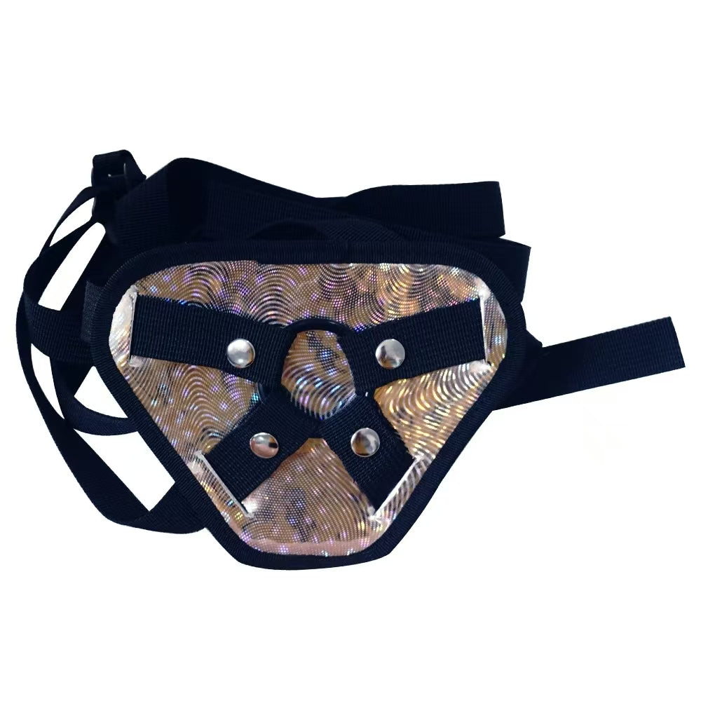 Flashing Three Rings Are Detachable Strap On Harness