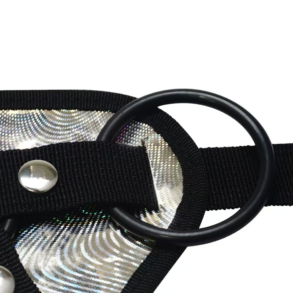 Flashing Three Rings Are Detachable Strap On Harness