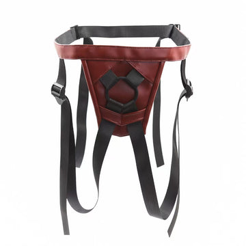 Dark Red Adjustable Binding Strap On Harness