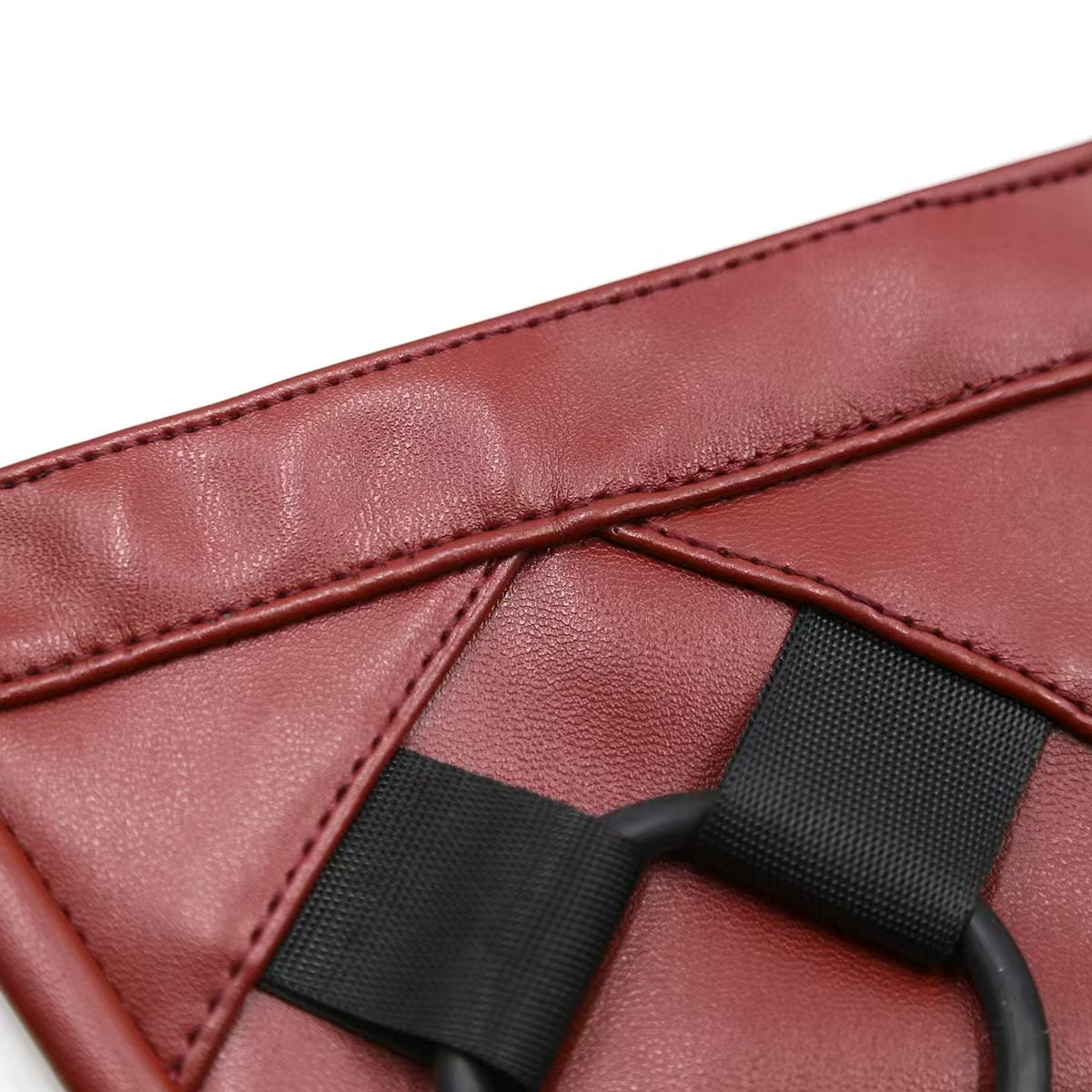 Dark Red Adjustable Binding Strap On Harness