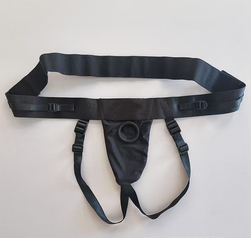 Black Adjustable Comfortable Strap On Briefs
