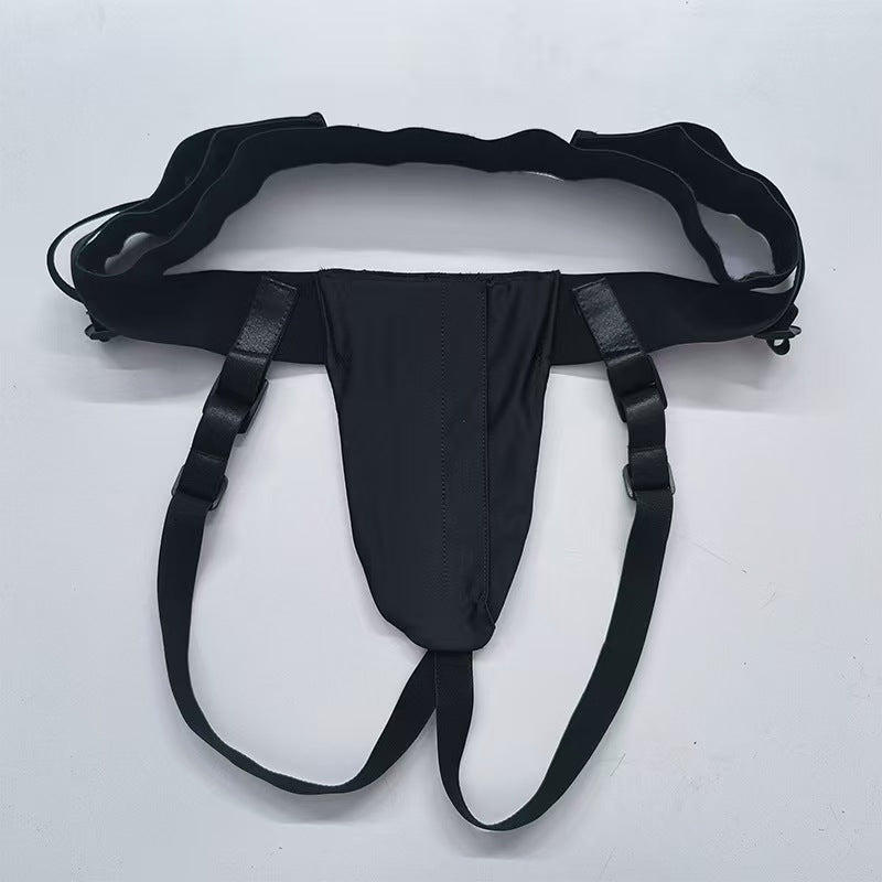 Black Adjustable Comfortable Strap On Briefs