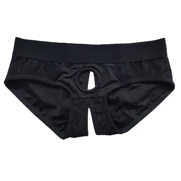 Black Crotchless Sex Aid Strap On Underwear