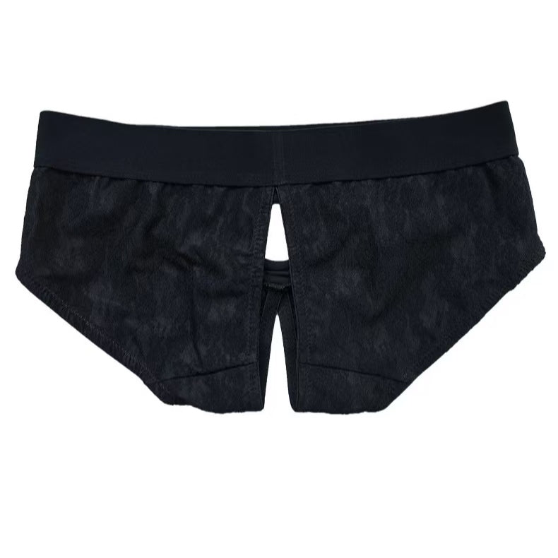 Black Crotchless Sex Aid Strap On Underwear