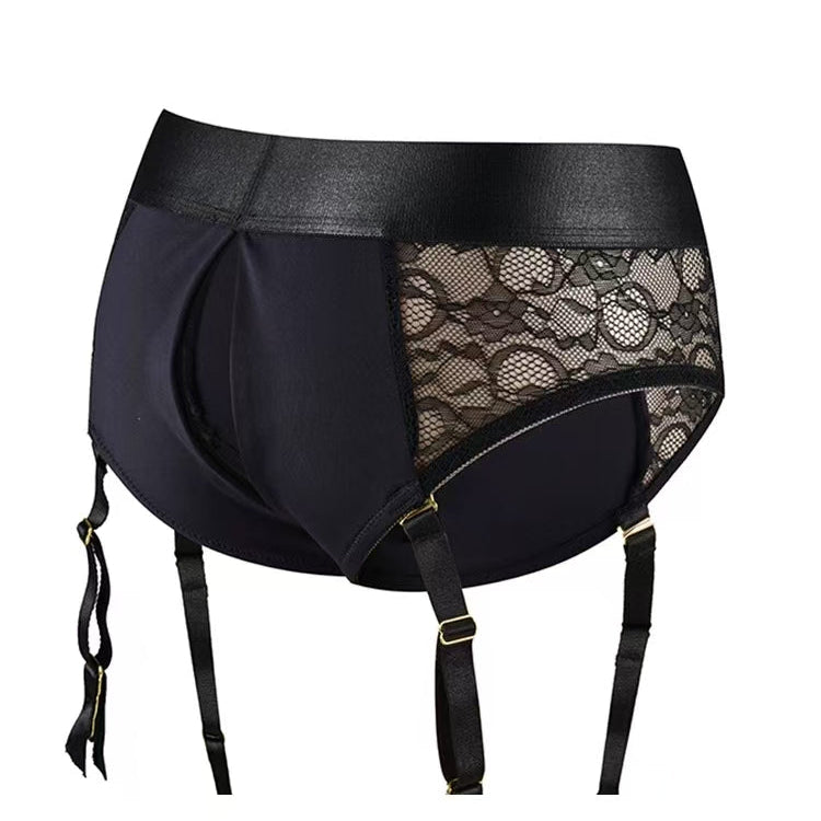 Black Tight Hollow Sexy Strap On Underwear