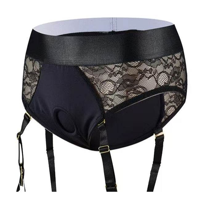 Black Tight Hollow Sexy Strap On Underwear