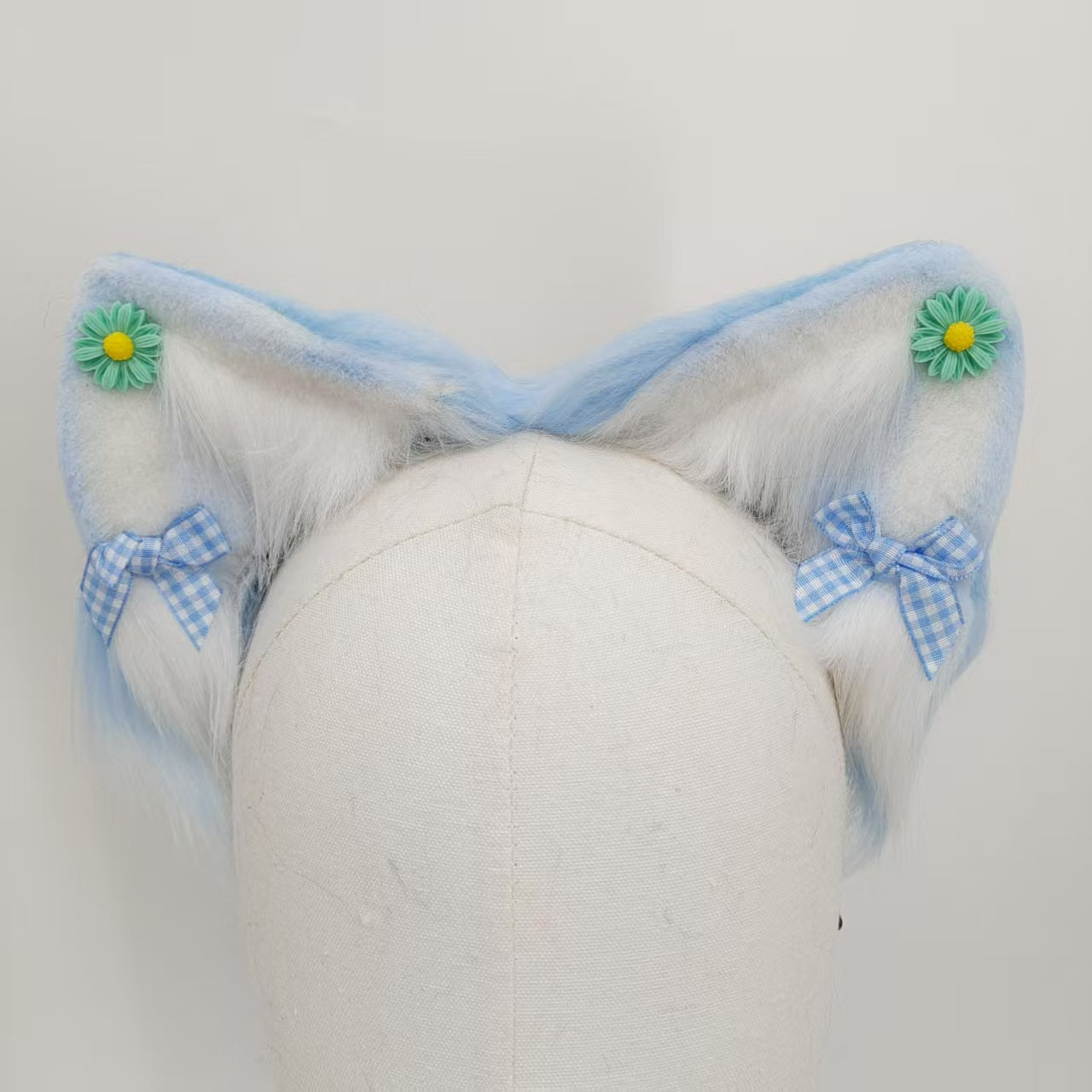 Metallic Blue Fox Tail Butt Plug