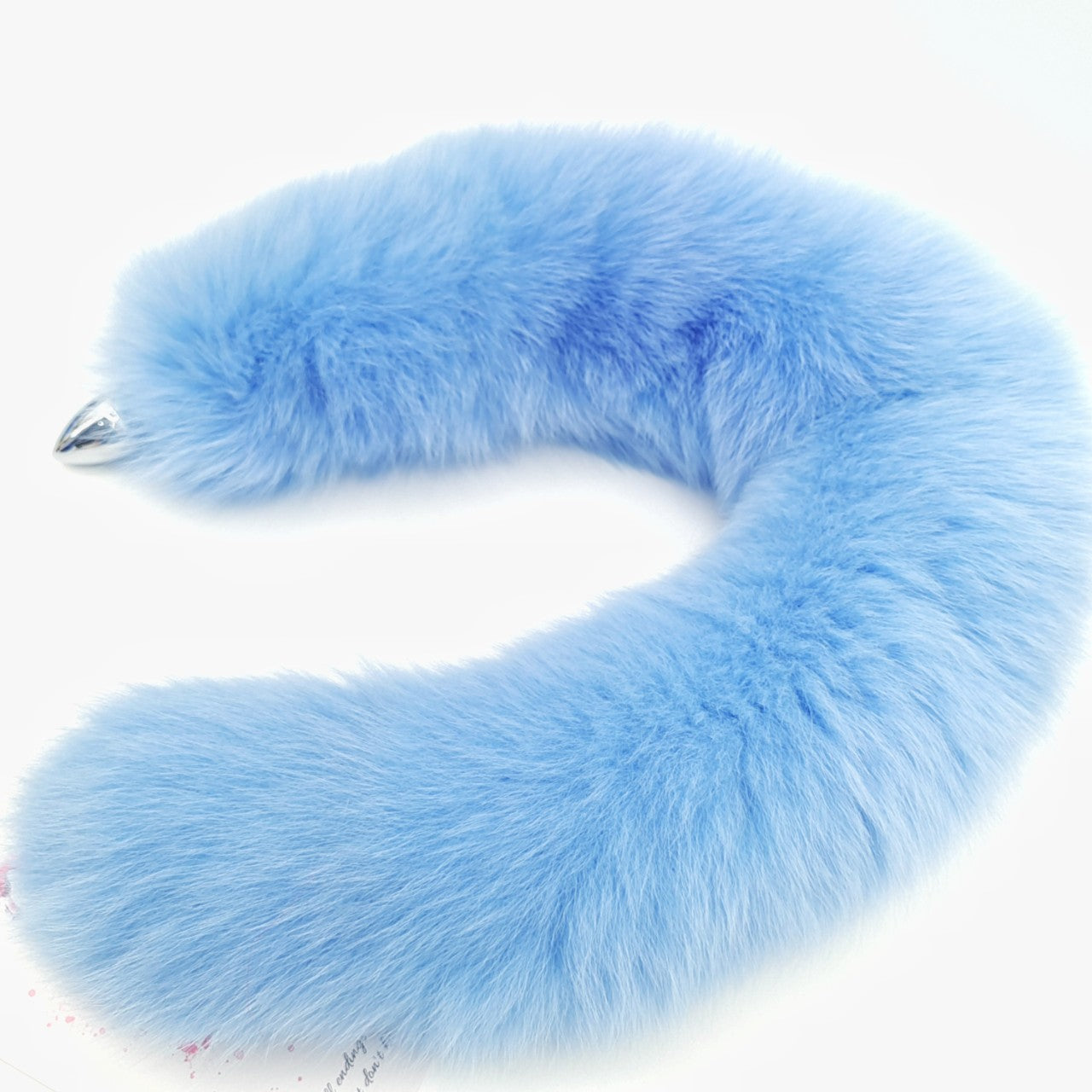 Metallic Blue Fox Tail Butt Plug