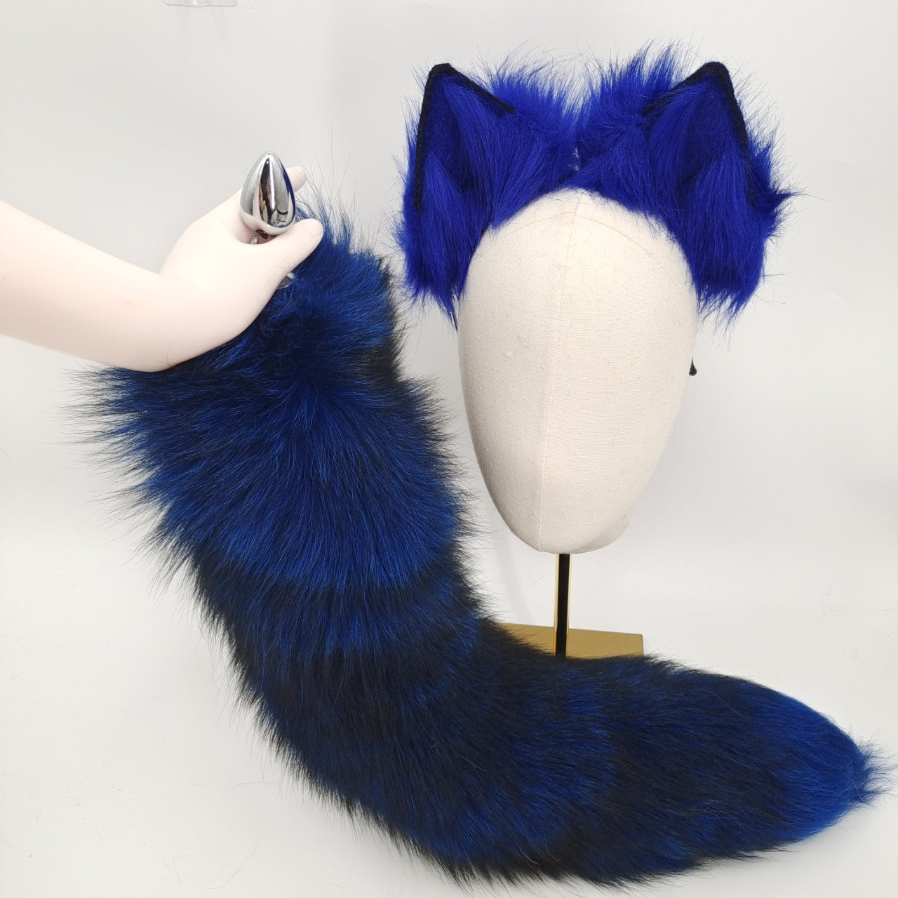 Blue Fantasy Temptation Fox Tail Butt Plug