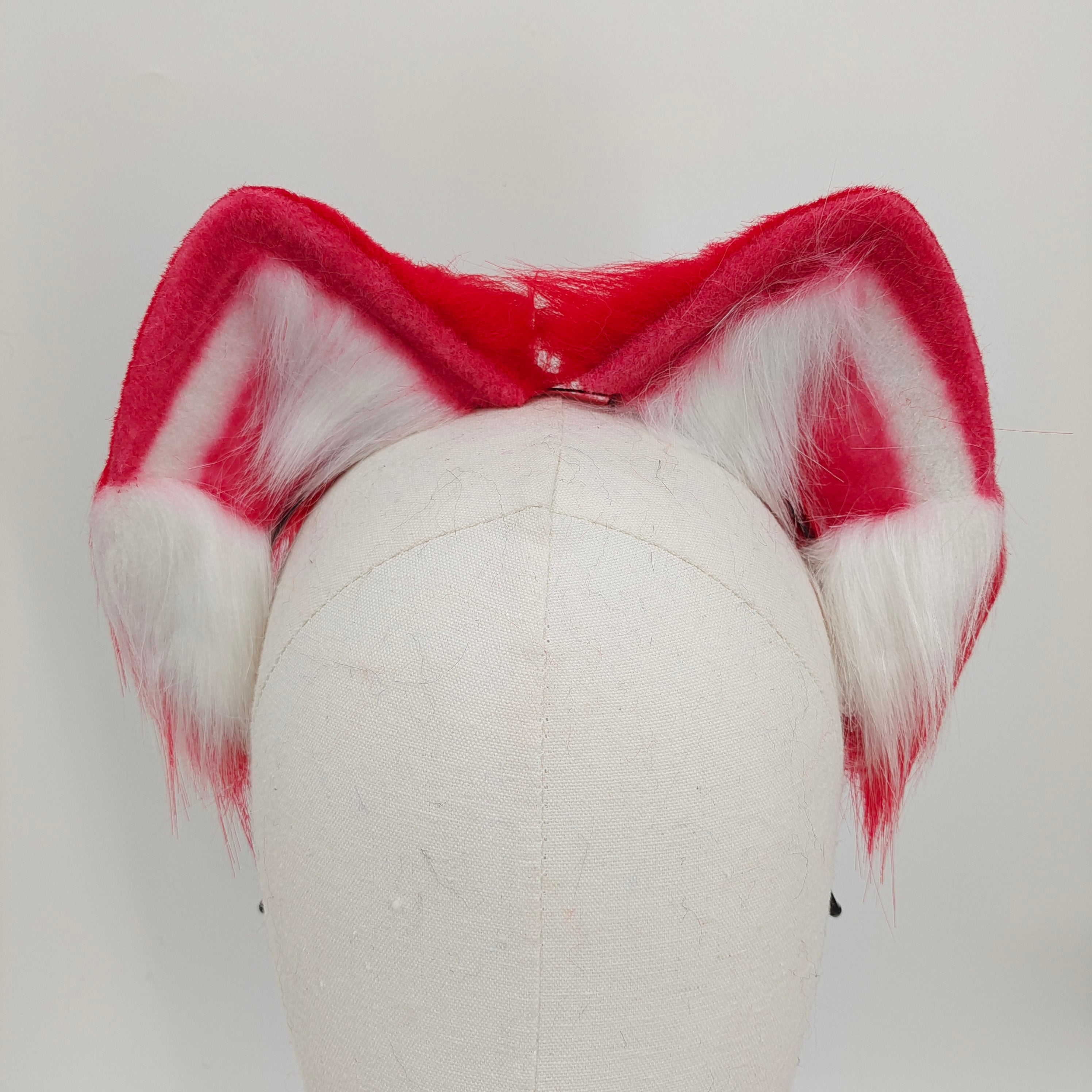 Red Gradient Furry Fox Tail Butt Plug
