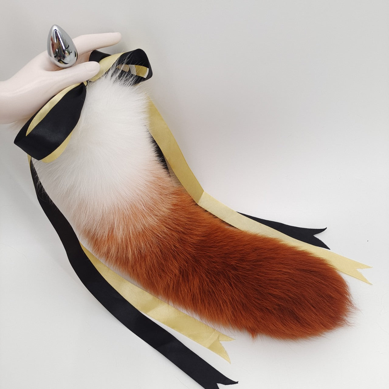 15 Inch Furry Red Fox Tail Butt Plug