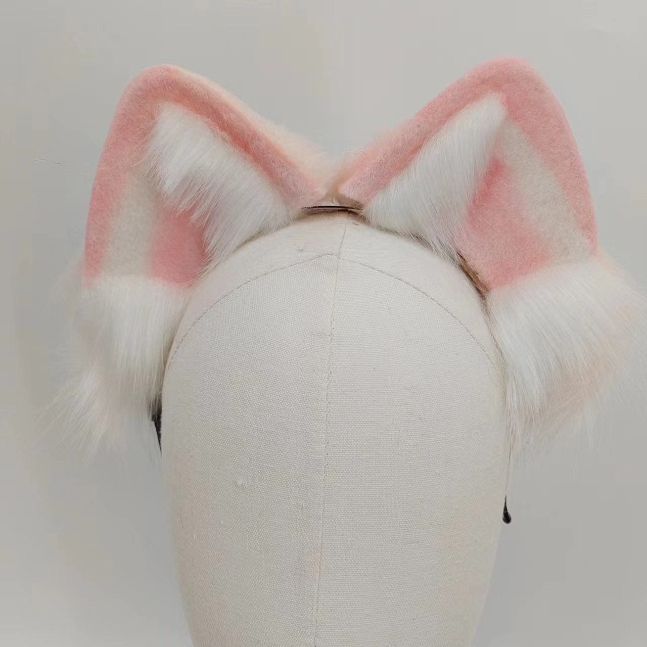 Pink White Tip Animal Fox Tail Butt Plug