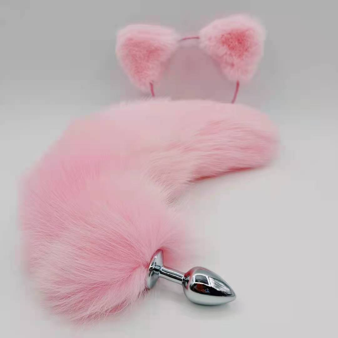 Pink Cat Ears Furry Tail Butt Plug