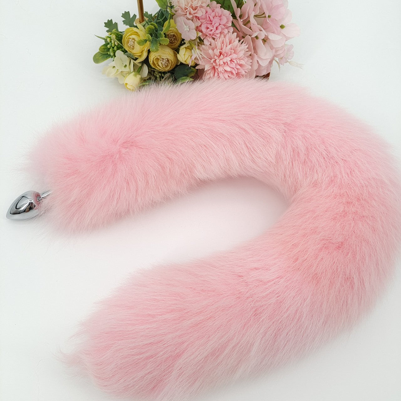 Pink Cute Furry Fox Tail Butt Plug