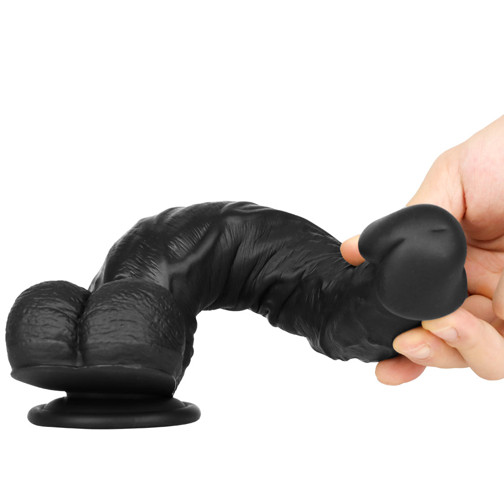 10 Inch Long Soft Black Realistic Dildo