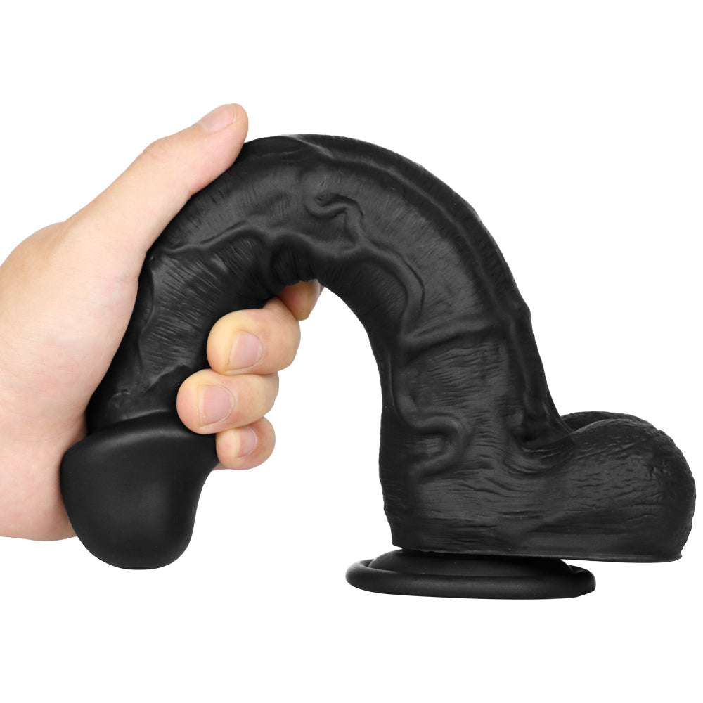 10 Inch Long Soft Black Realistic Dildo