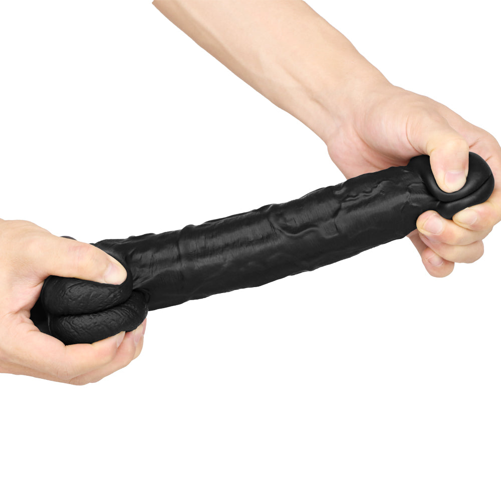 10 Inch Long Soft Black Realistic Dildo