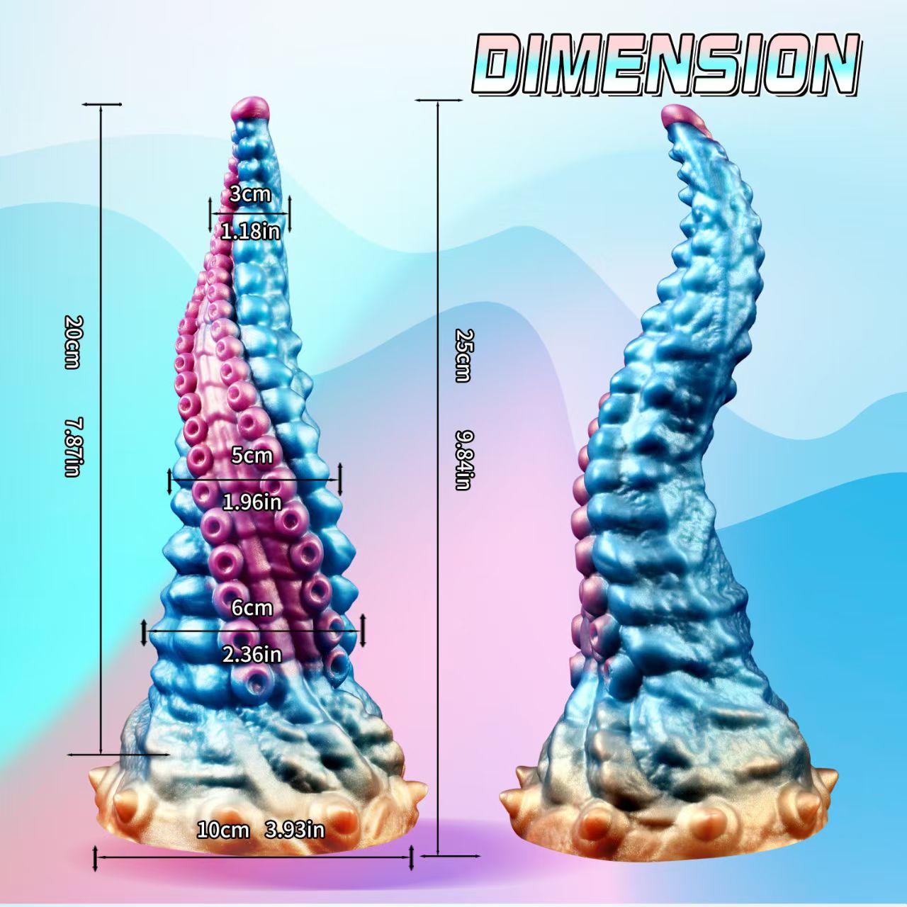 9 Inch Curved Realistic Monster Tentacle Dildo