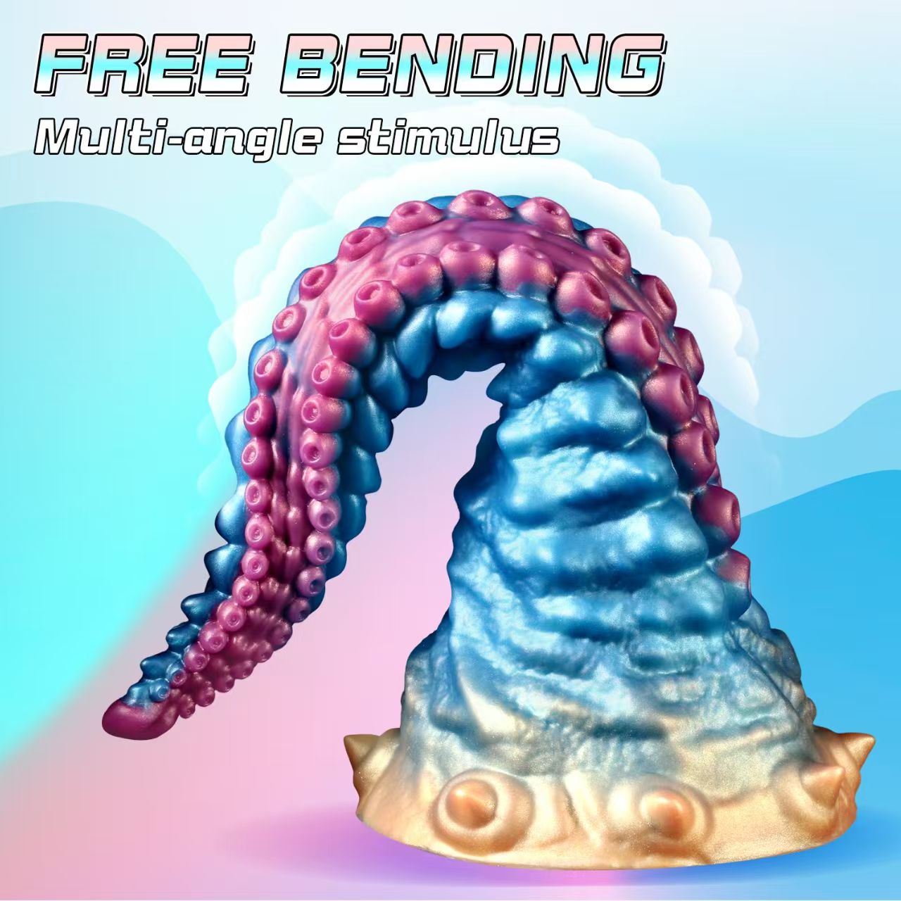 9 Inch Curved Realistic Monster Tentacle Dildo