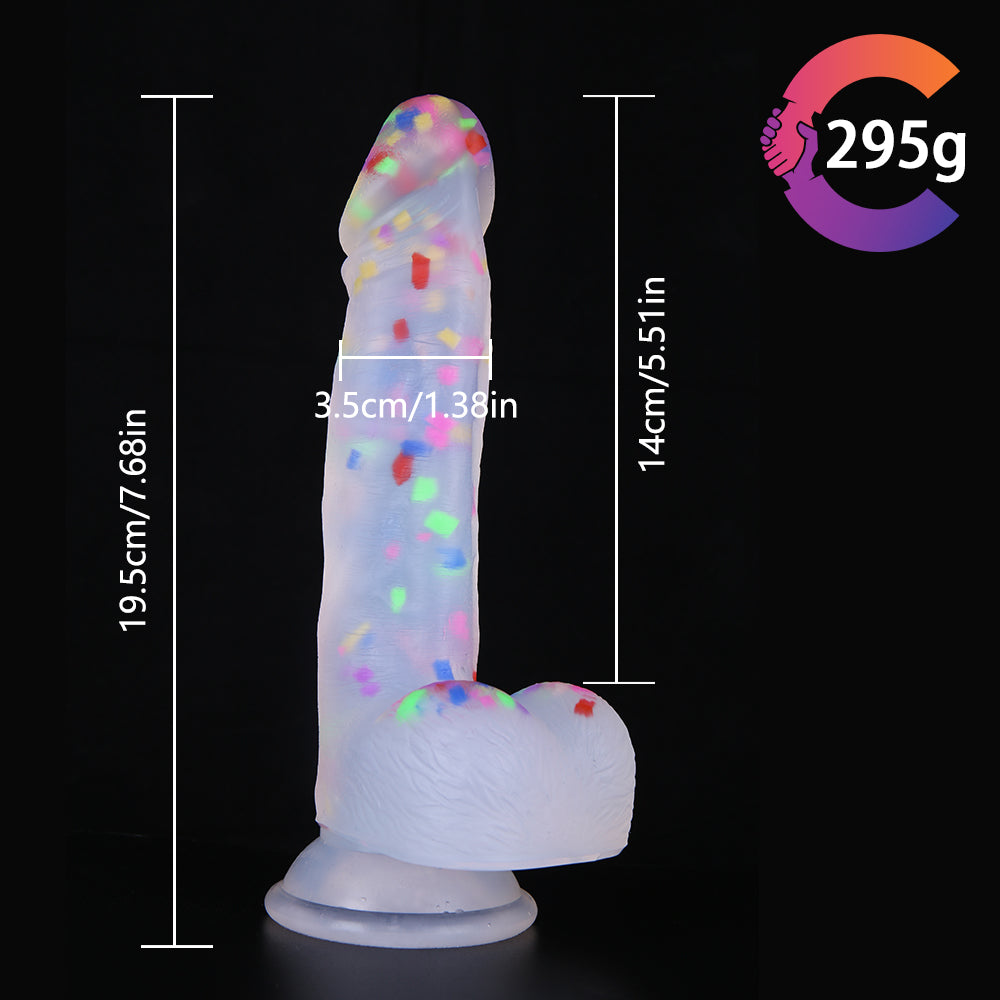7 Inch Confetti Jelly Strap On Dildo