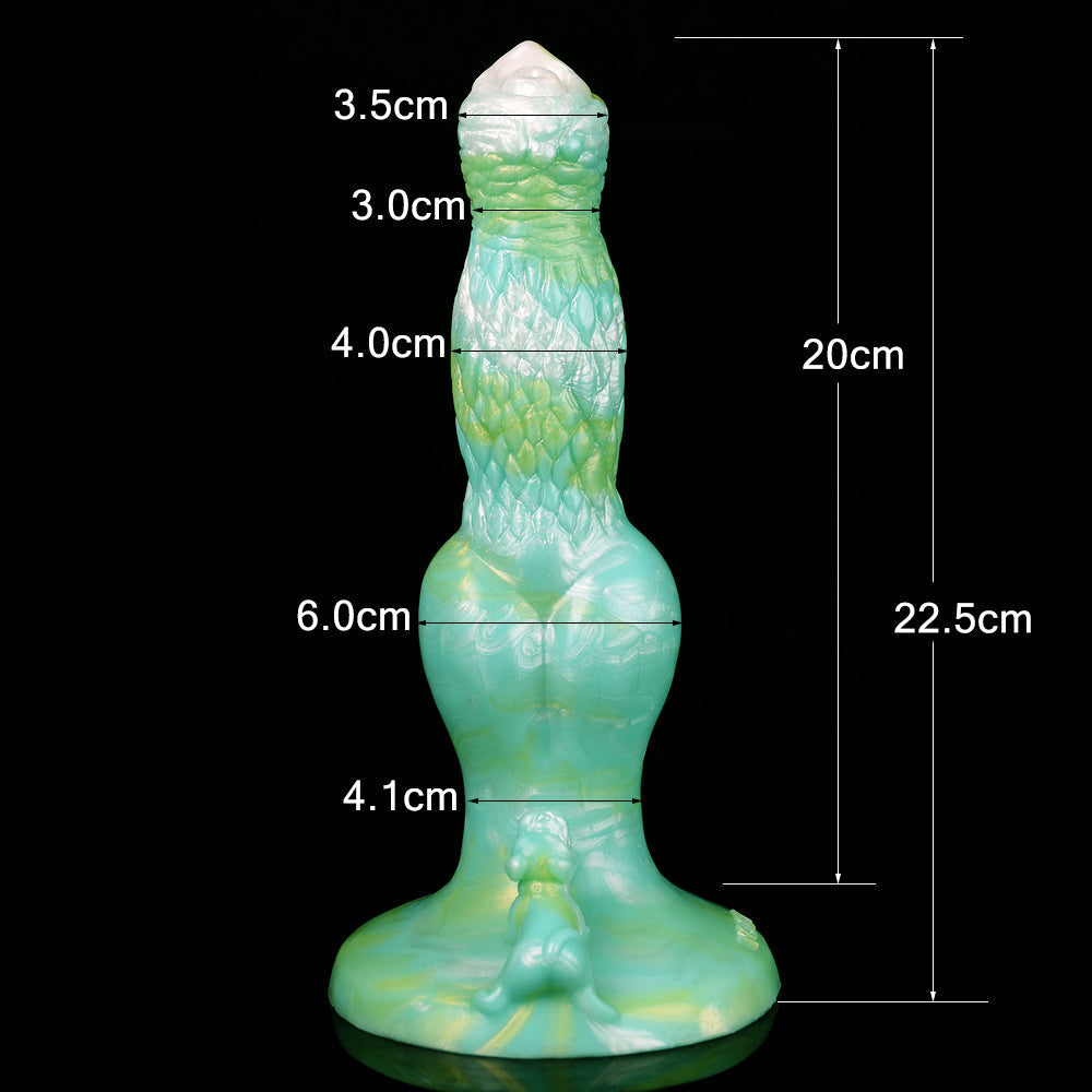 8 Inch Green Silicone Fantasy Dog Dildo