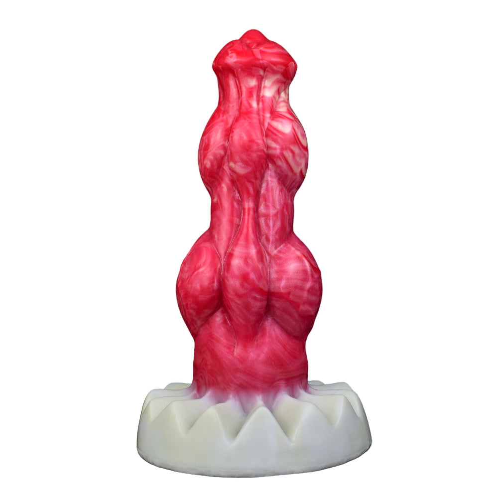 9 Inch Double Knot Red Silicone Monster Dildo