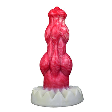9 Inch Double Knot Red Silicone Monster Dildo