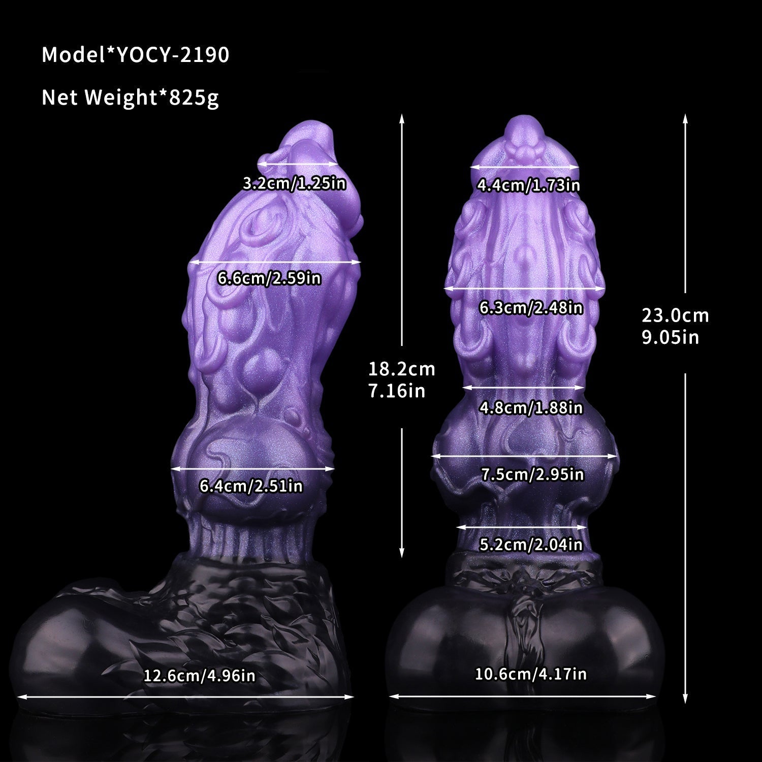 9 Inch Purple Knot Fantasy Dragon Dildo