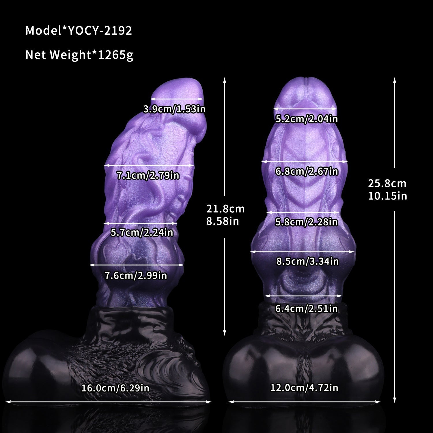 10 Inch Big Purple Fantasy Knot Dragon Dildo