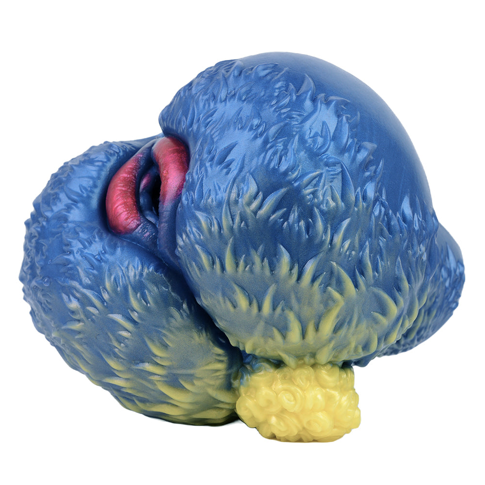 Blue Silicone Furry Goat Pocket Pussy