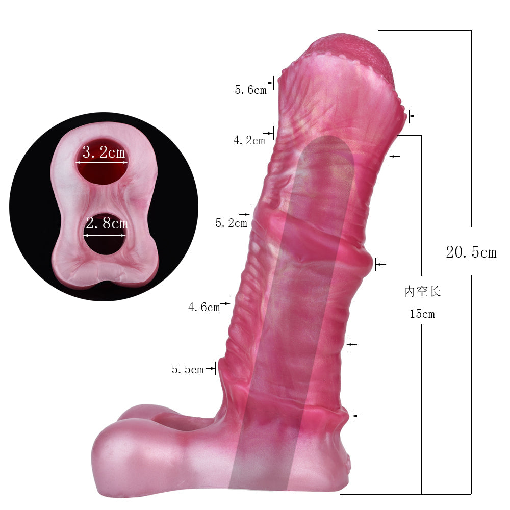 8 Inch Pink Fantasy Horse Cock Sleeve