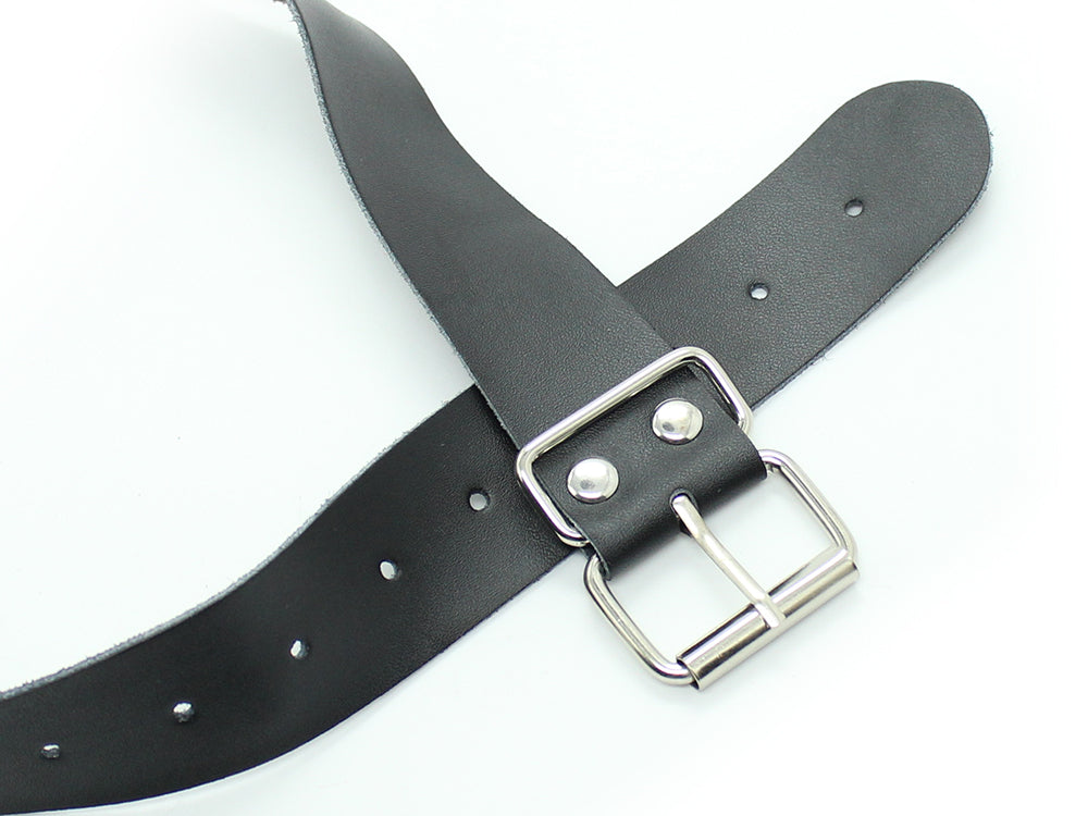 Black Leather Metal Spider Strap Mouth Opener