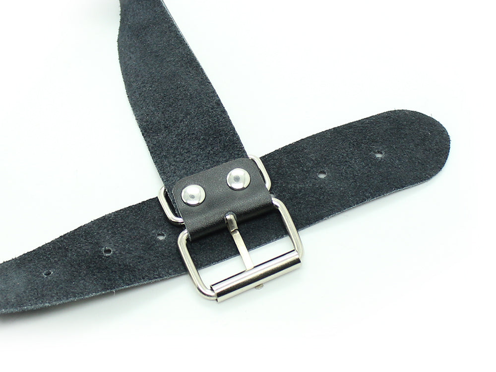 Black Leather Metal Spider Strap Mouth Opener