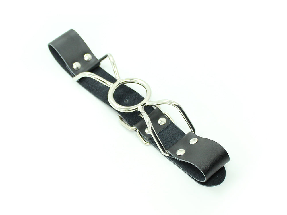 Black Leather Metal Spider Strap Mouth Opener