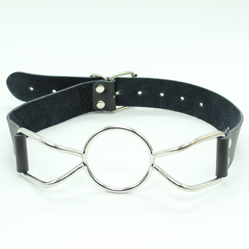 Black Leather Metal Spider Strap Mouth Opener