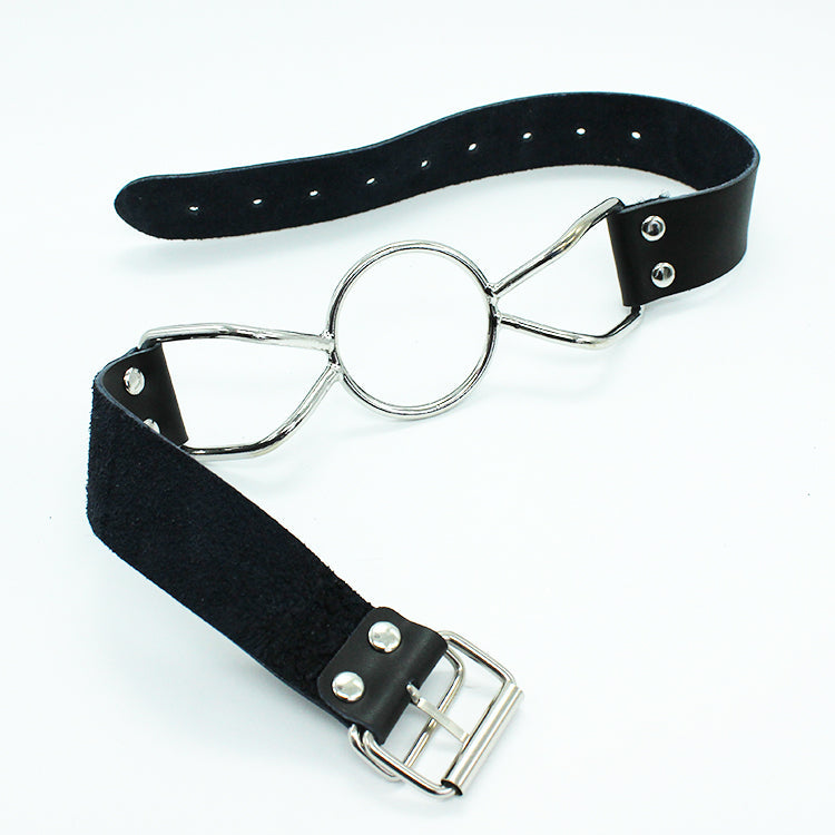 Black Leather Metal Spider Strap Mouth Opener