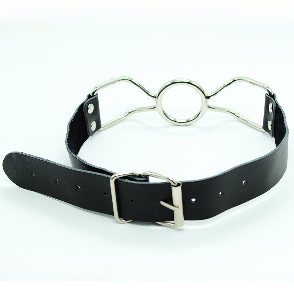 Black Leather Metal Spider Strap Mouth Opener