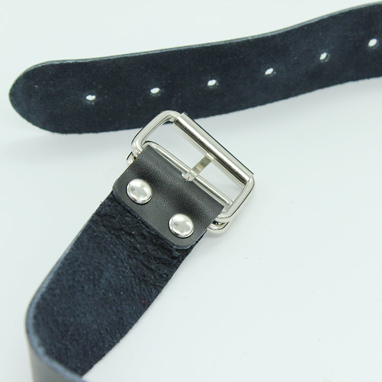 Black Leather Metal Spider Strap Mouth Opener