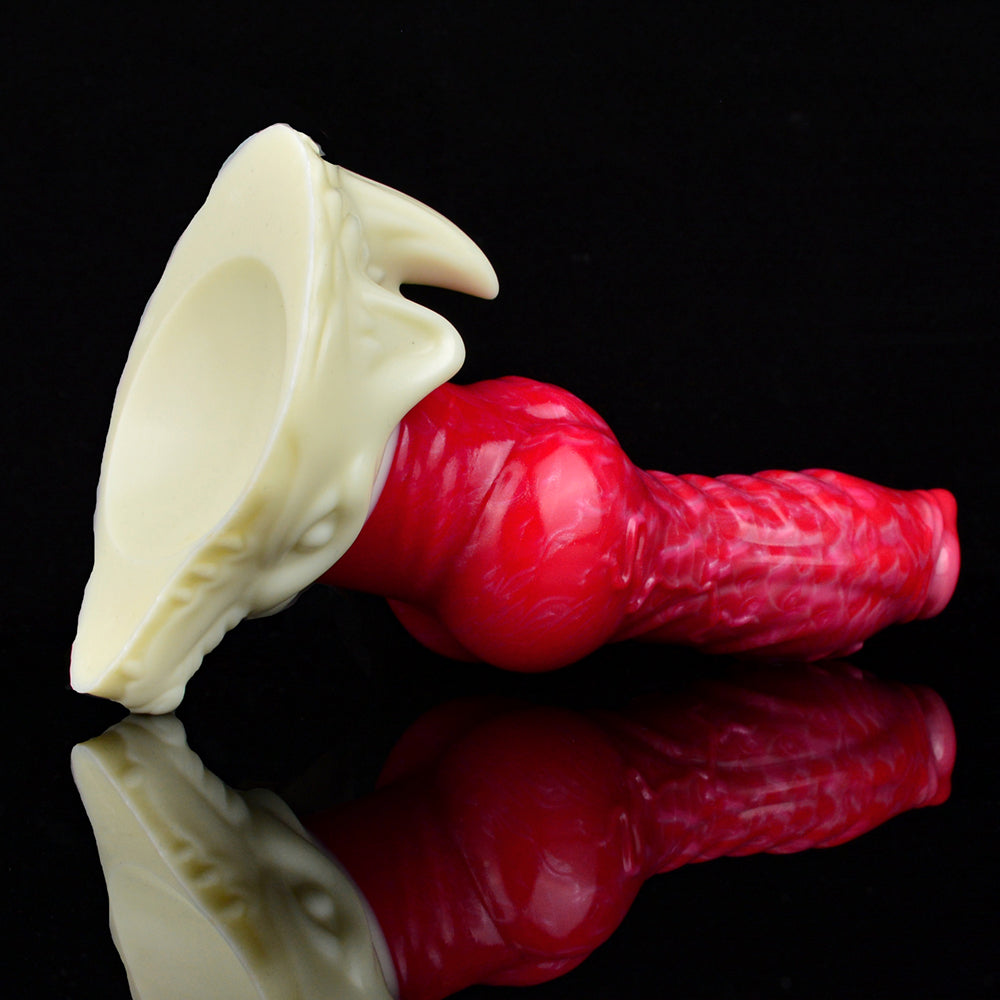 7 Inch Platinum Silicone Red Dog Dildo