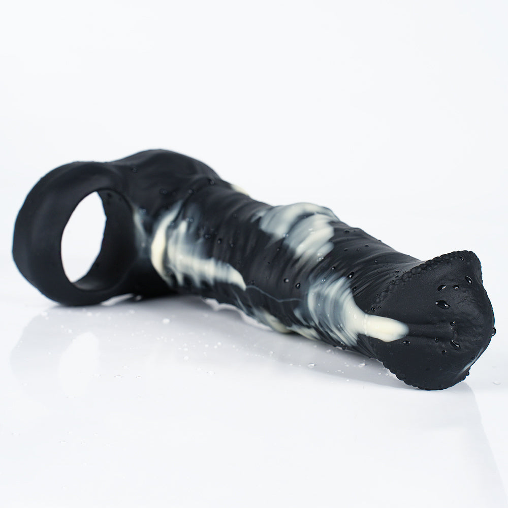 Soft Silicone 7 Inch Zebra Horse Cock Sleeve
