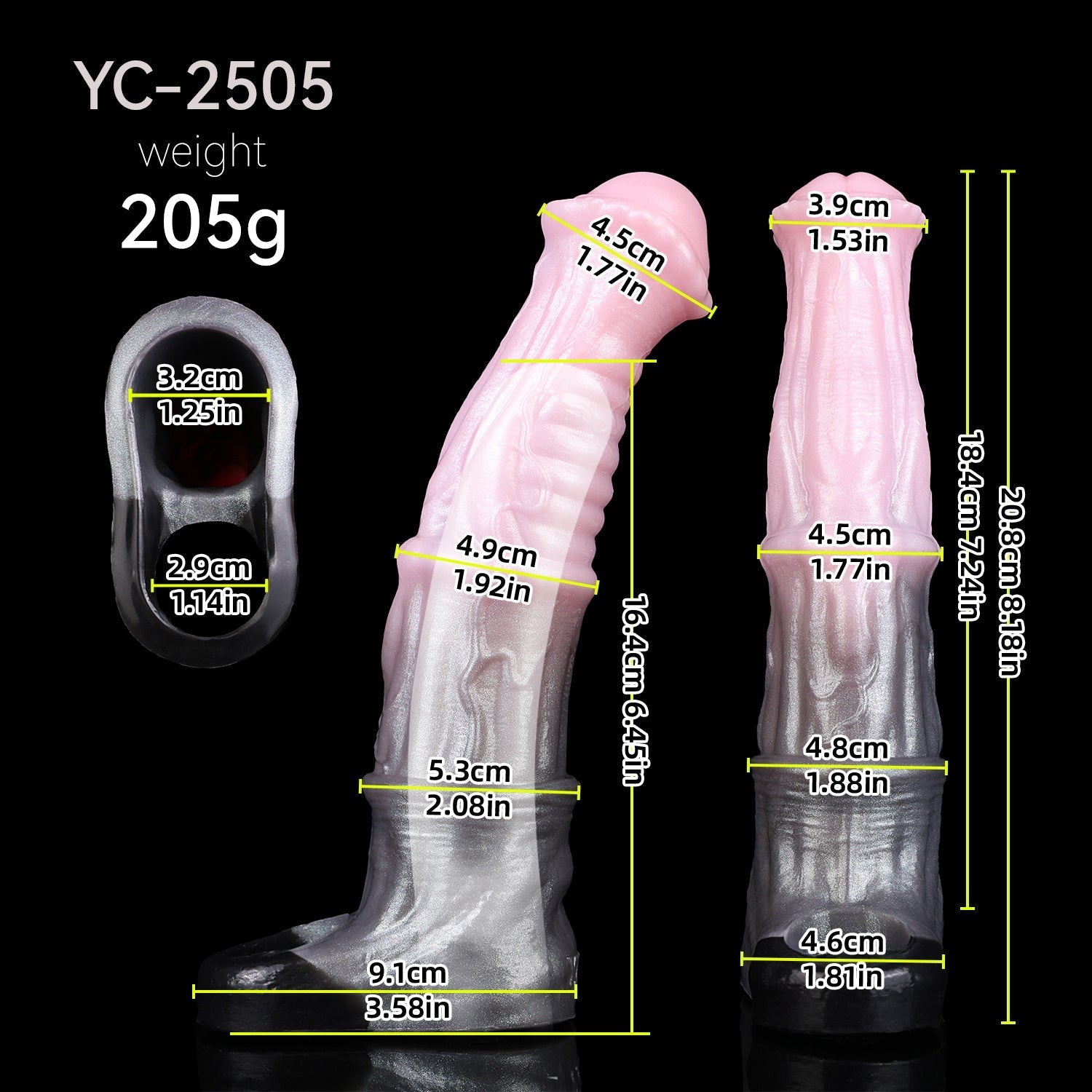 8 Inch Huge Horse Cock Extended Sleeve
