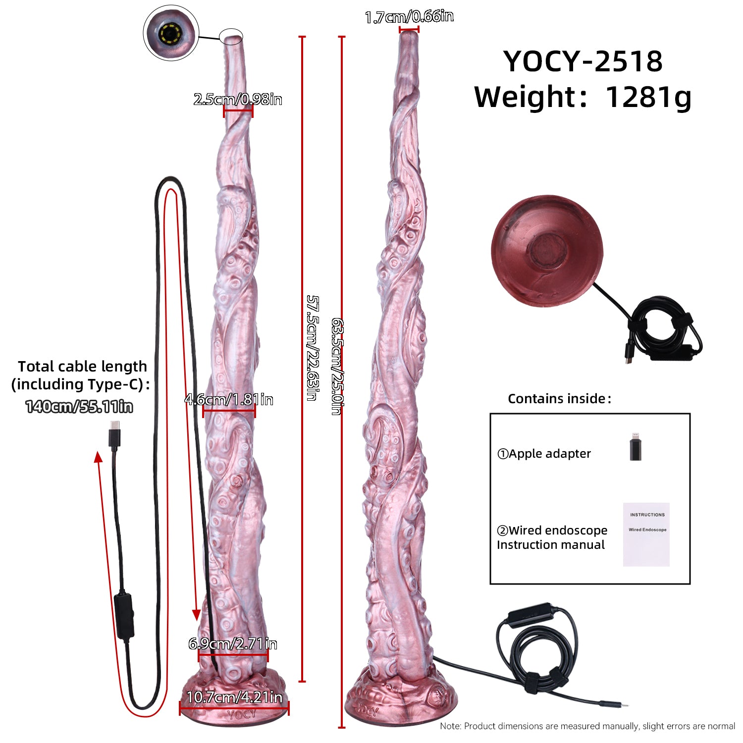 25 Inch Extra Long Tentacle Dildo Camera