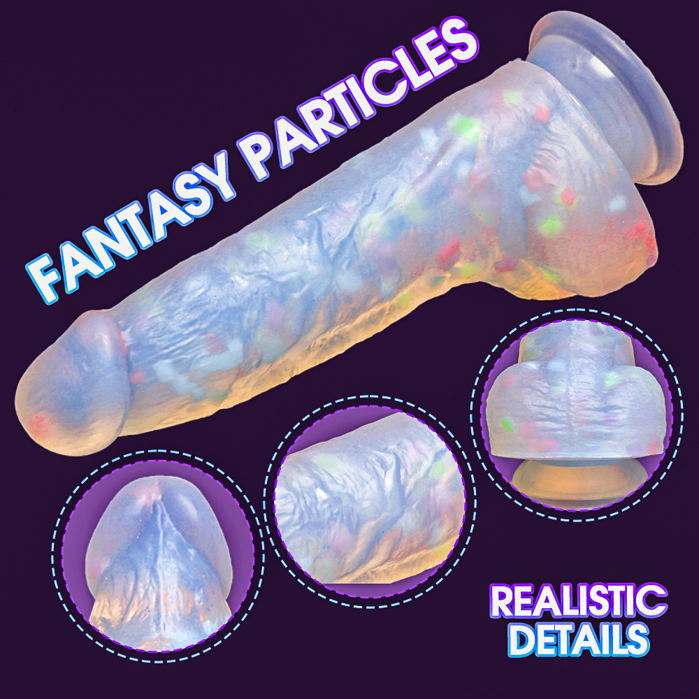 7.68 Inch Jelly Silicone Confetti Dildo