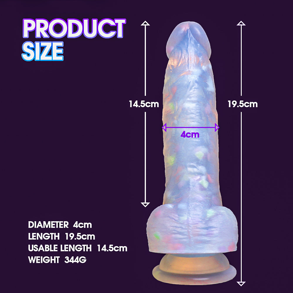 7.68 Inch Jelly Silicone Confetti Dildo