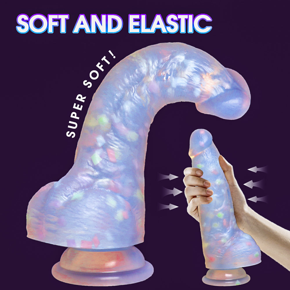 7.68 Inch Jelly Silicone Confetti Dildo