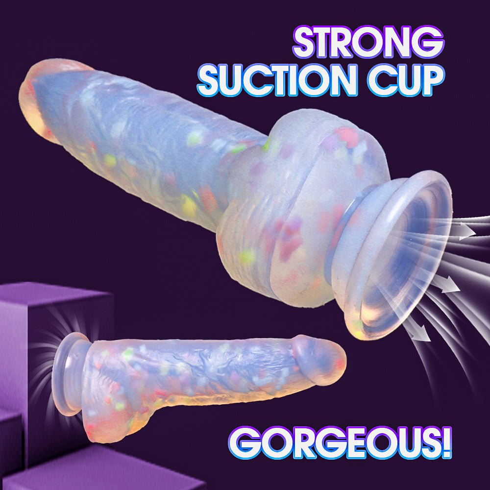 7.68 Inch Jelly Silicone Confetti Dildo