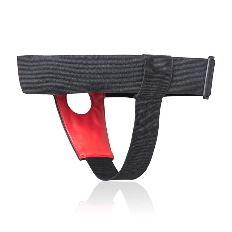 Black Red Leather Seat Belt Strap On Harness