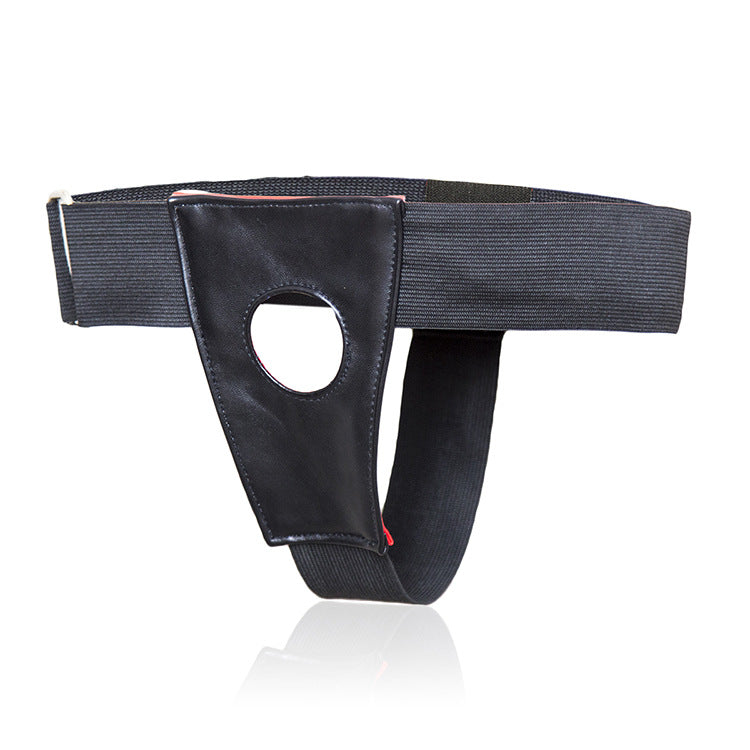 Black Red Leather Seat Belt Strap On Harness